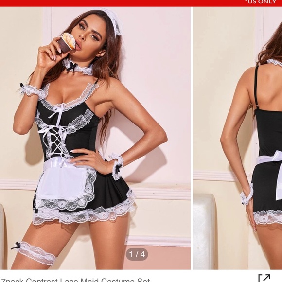 NEW SHEIN MAID COSTUME HALLOWEEN COSTUME